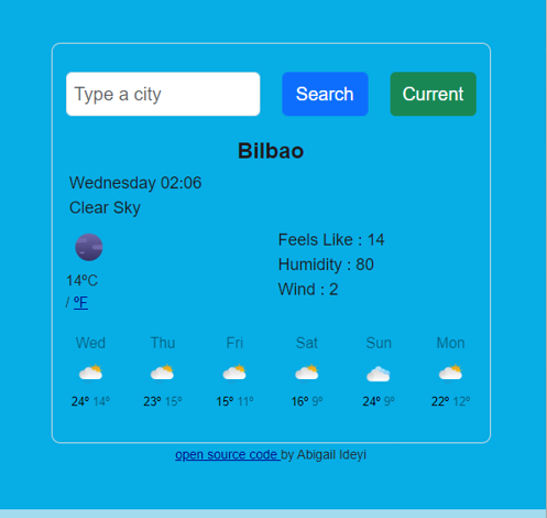 Weather app preview